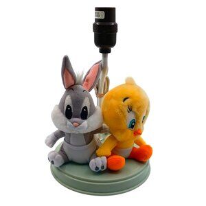 Baby Looney Tunes Nursery Lamp Vintage Dolly Bugs Bunny Tweety Bird Plush 1999
